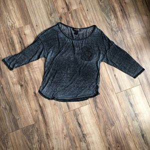 Sugar Rush 3/4 Sleeve Top w Floral Lace Pocket